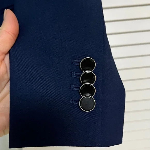 NWOT Club Monaco Midnight Blue Blazer, size 0, pockets, wool blend, stunning - Picture 8 of 11